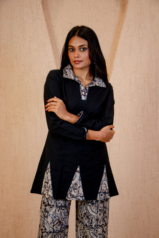 Kalamkari Black Cotton Co-ord Set