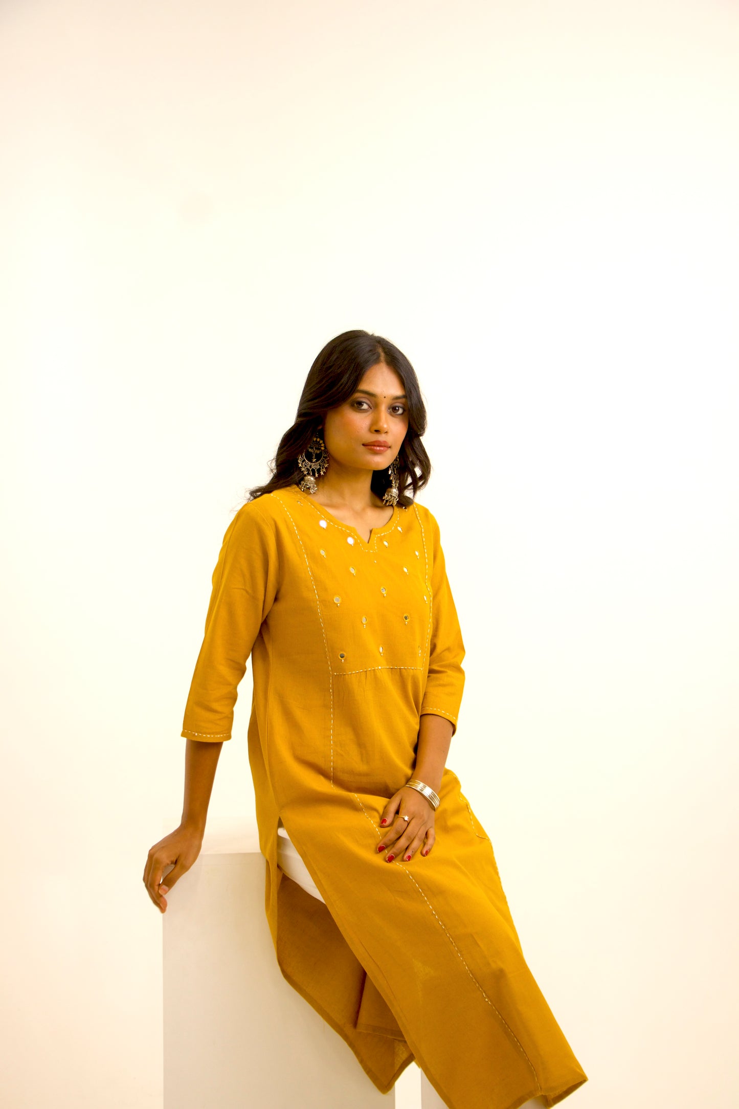 Khanak ~ Festive Casual Mustard Kurta
