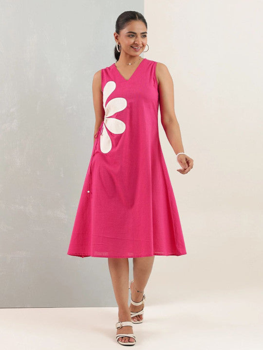 Kaya Side-Applique A-line midi