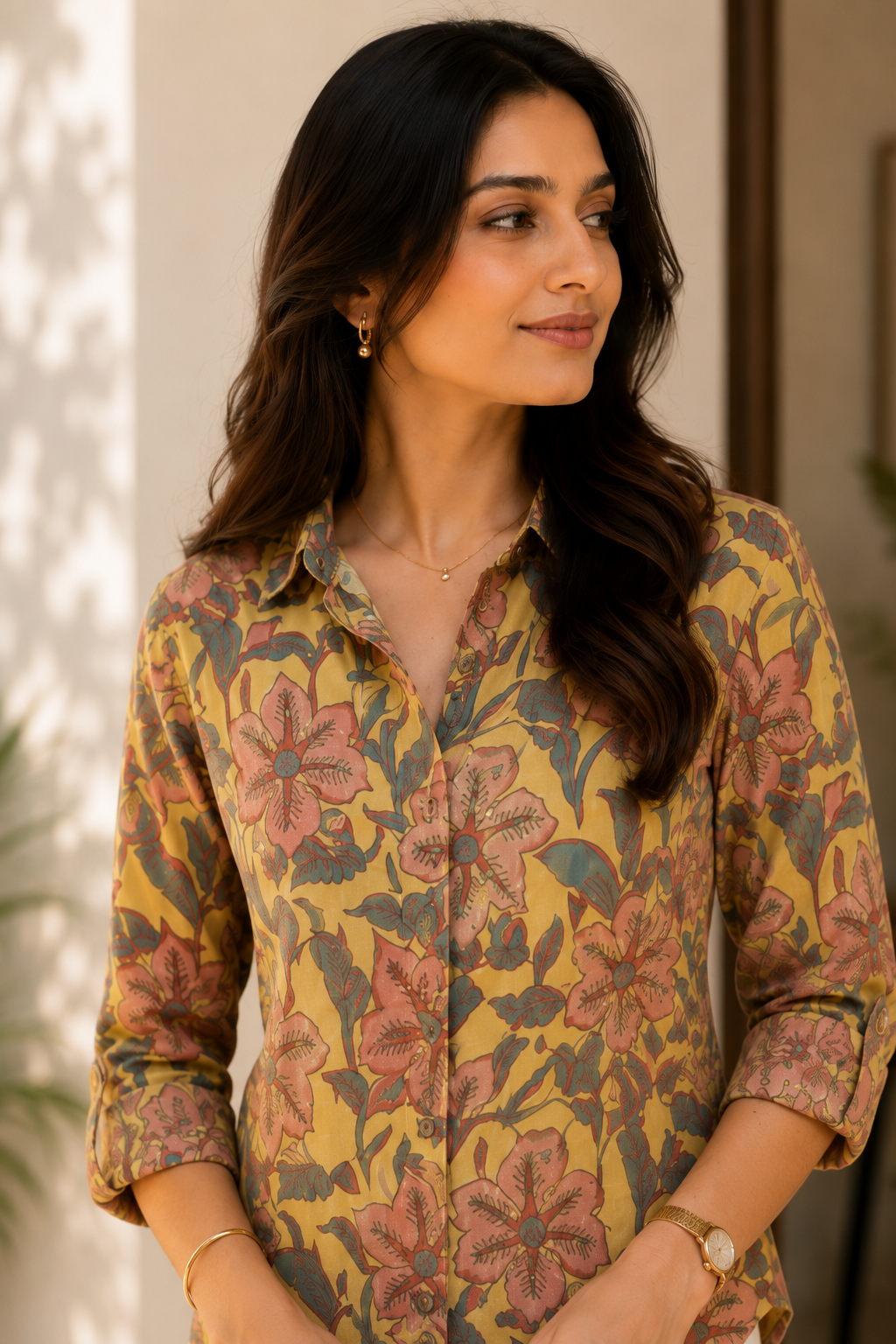 Heritage Floral Print Shirt – Ochre & Rose