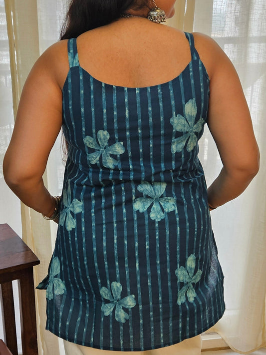 Handblock Print Starp Blue kurti