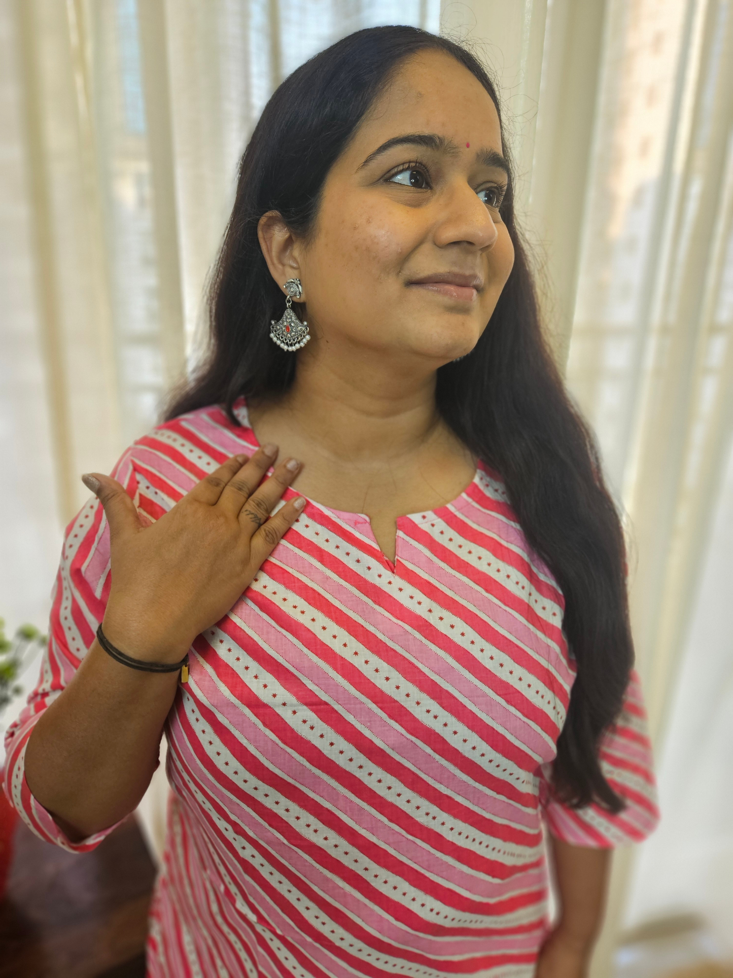 Lehariya Print Cotton Short Kurti