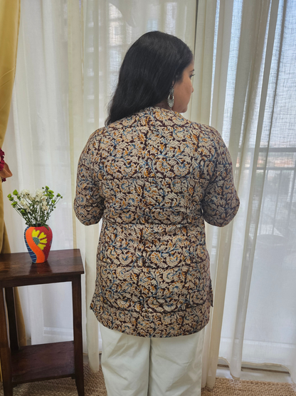 Kalamkari Hand Block Print Short Cotton Kurti