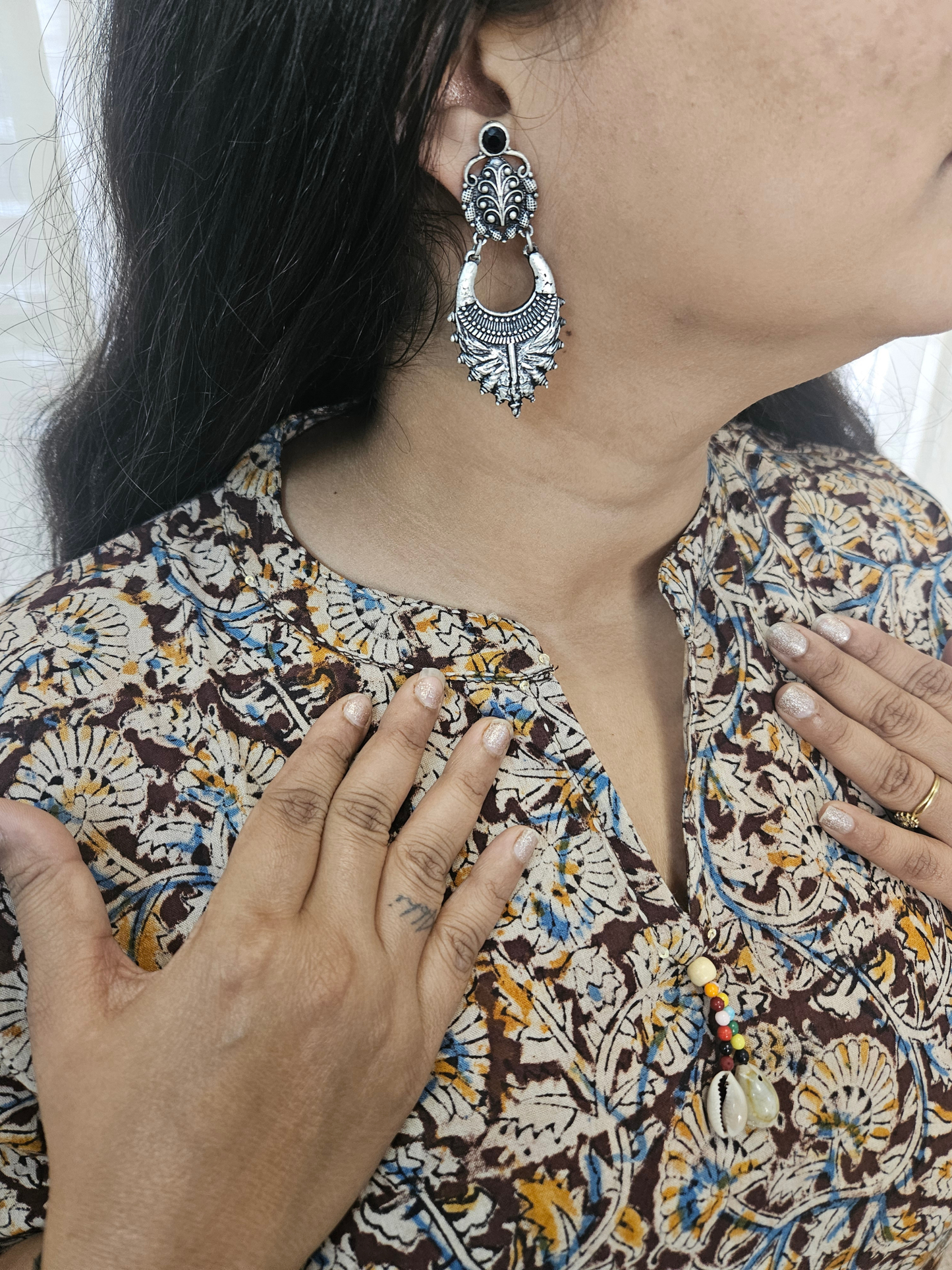 Kalamkari Hand Block Print Short Cotton Kurti