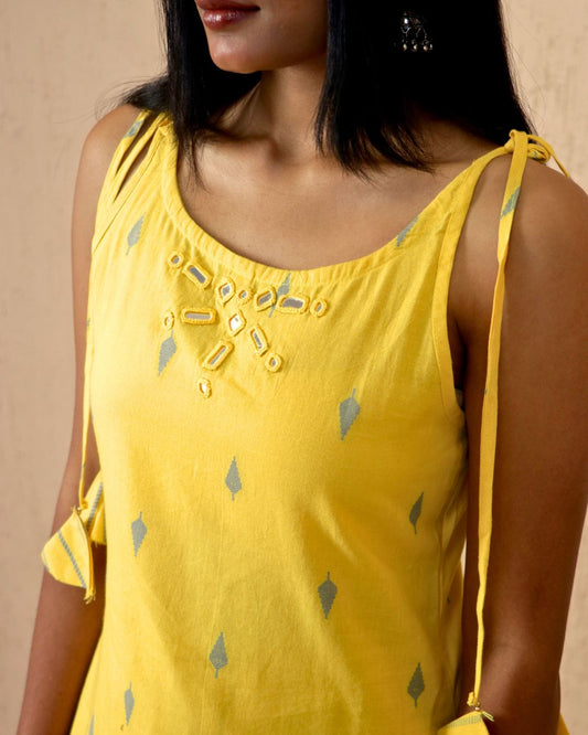 Tangy Jamdani Spaghetti Kurta Set