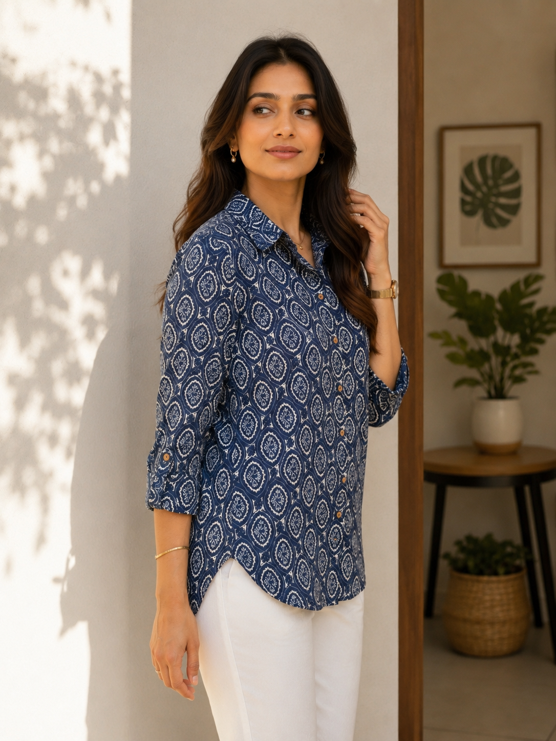 Heritage Indigo Block Print Shirt