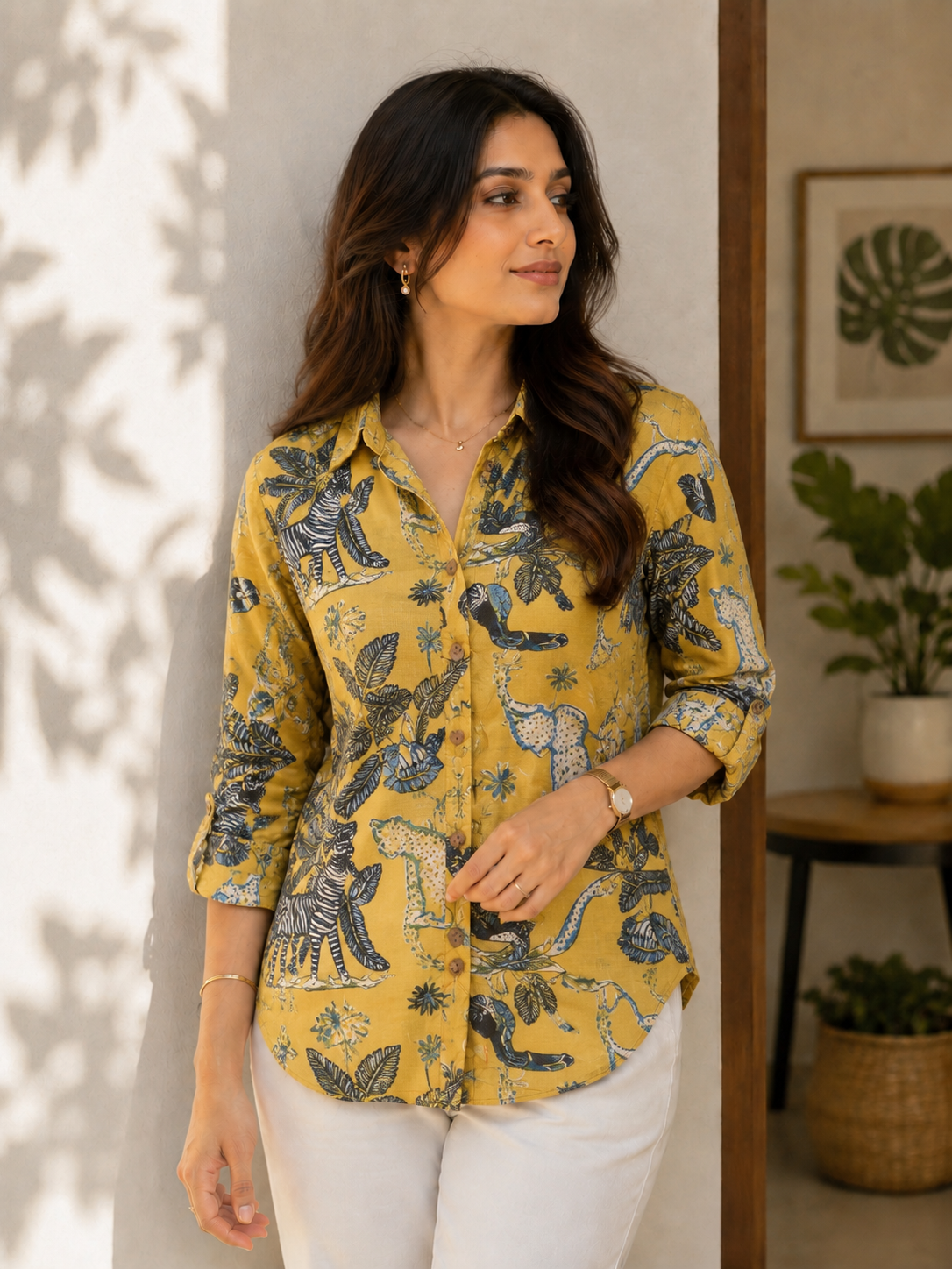 Heritage Wildlife Print Shirt – Mustard