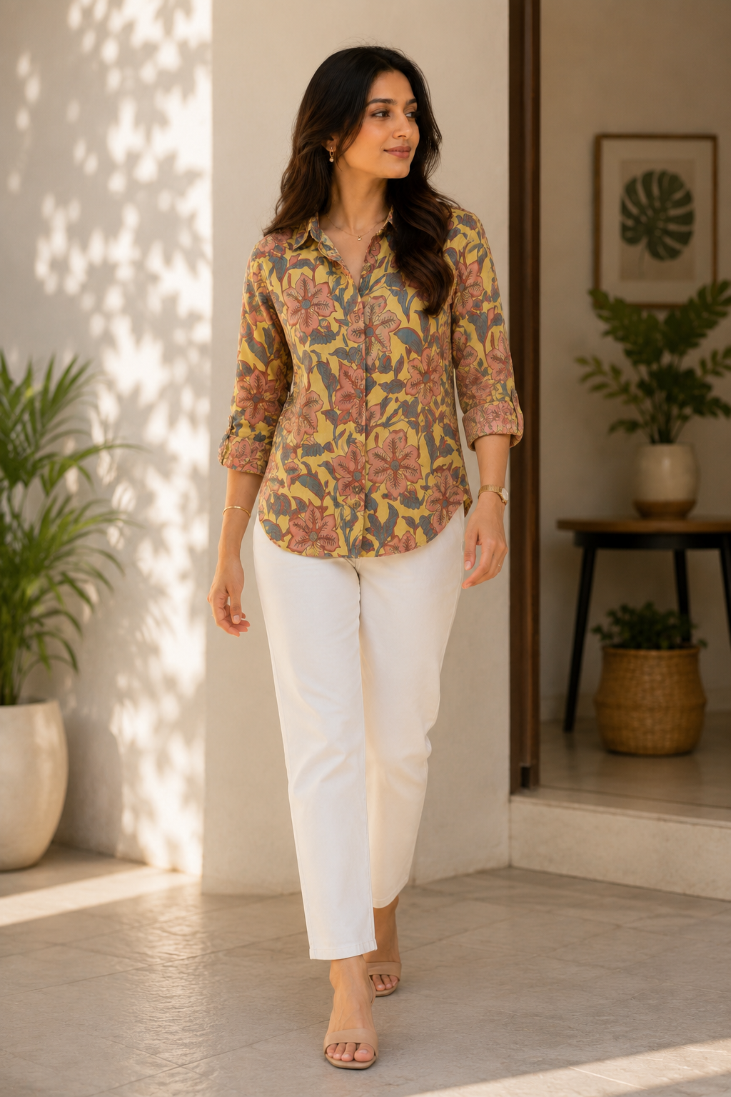 Heritage Floral Print Shirt – Ochre & Rose