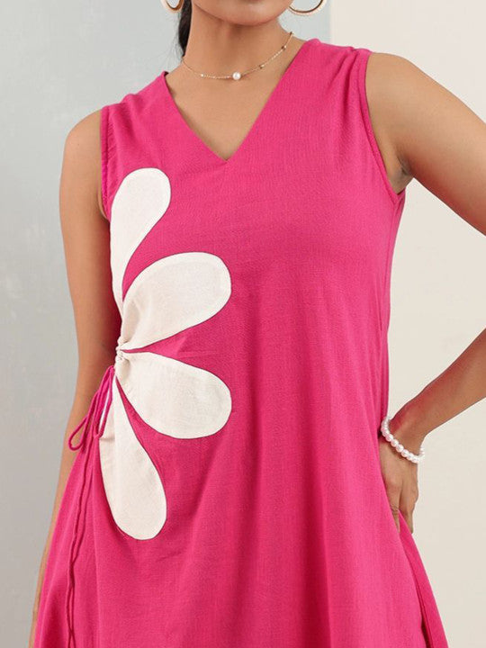 Kaya Side-Applique A-line midi