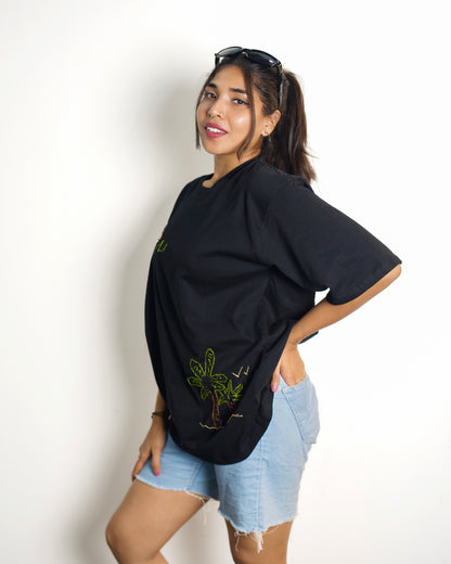 Oversized Hand Embroidery Tshirt