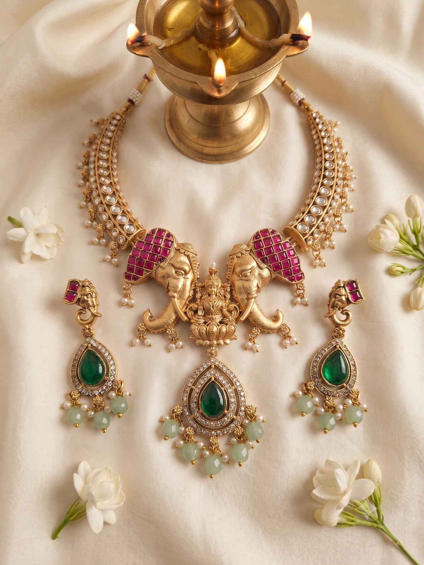 Gajalakshmi Temple Jewelry Necklace Set