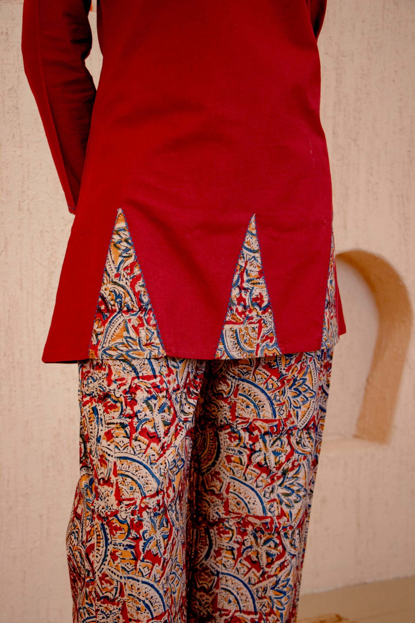 Kalamkari Brick Cotton Co-ord Set