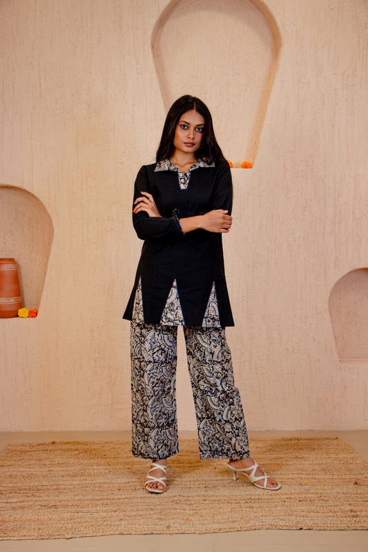 Kalamkari Black Cotton Co-ord Set