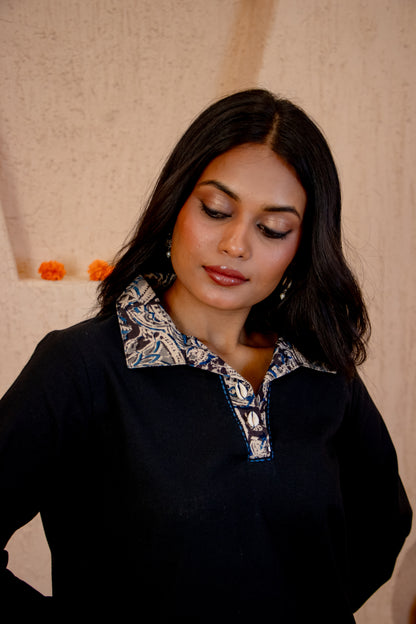 Kalamkari Black Cotton Co-ord Set