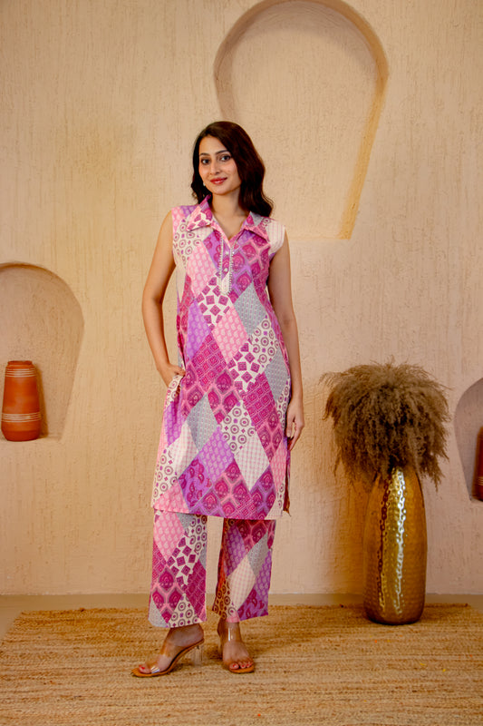 Pink Printed Co-Ord Set
