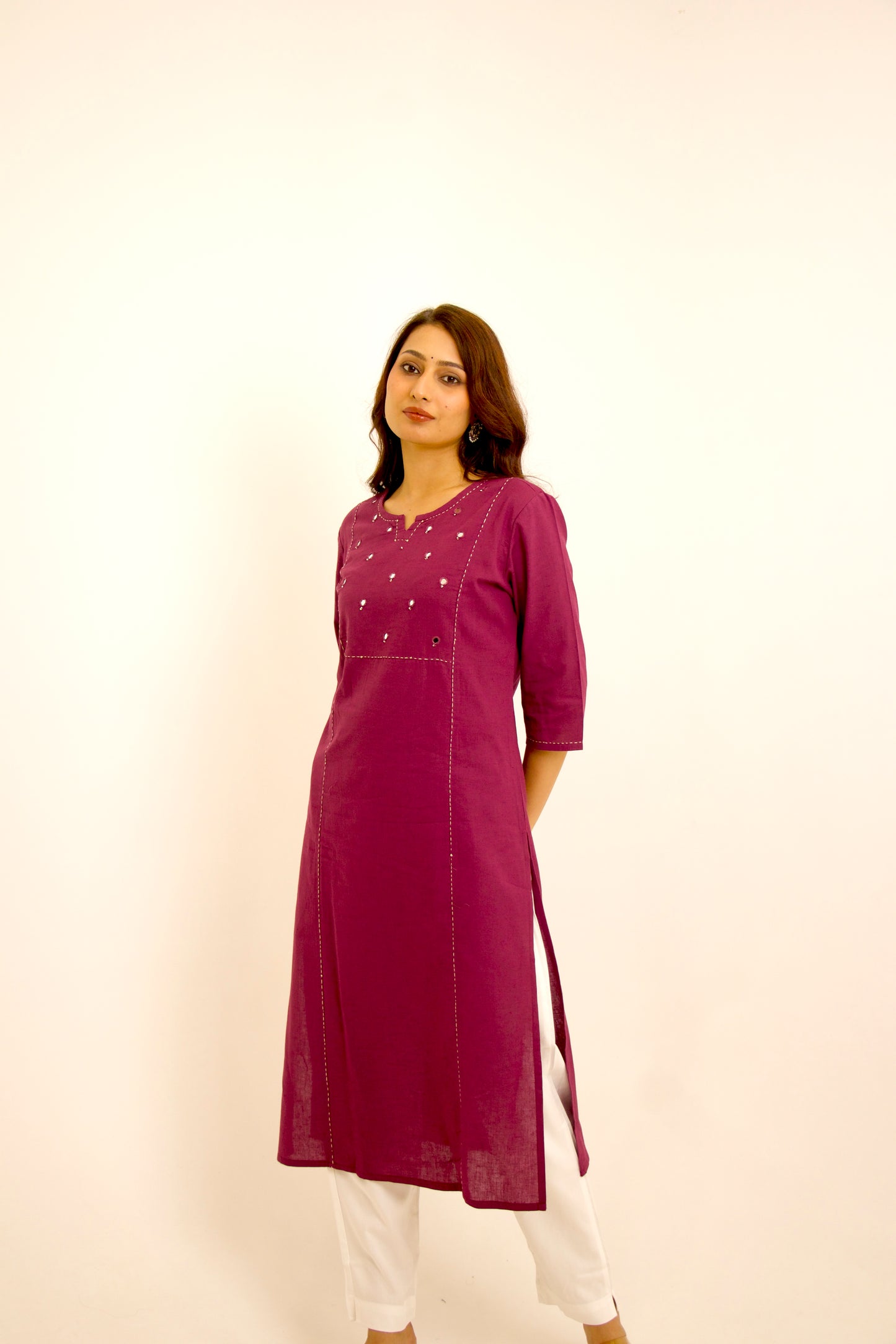 Meher ~ Festive Casual Deep Purple Kurta
