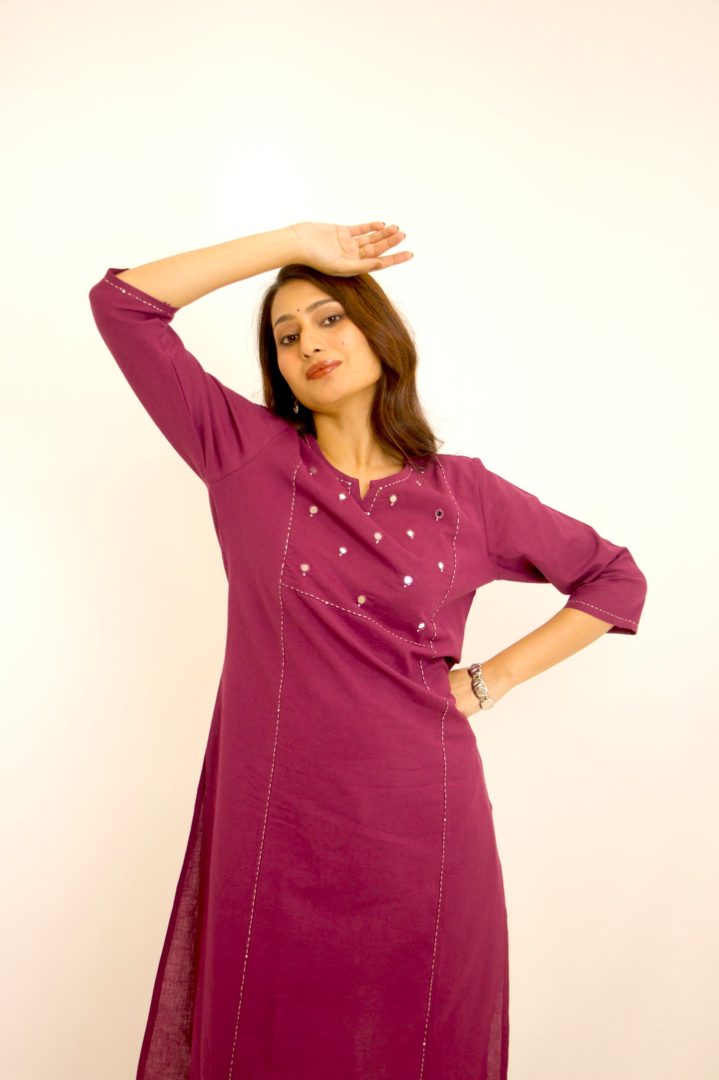 Meher ~ Festive Casual Deep Purple Kurta