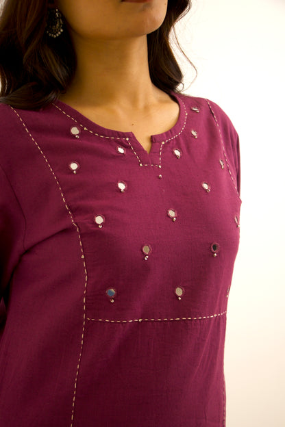 Meher ~ Festive Casual Deep Purple Kurta