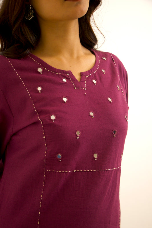 Meher ~ Festive Casual Deep Purple Kurta