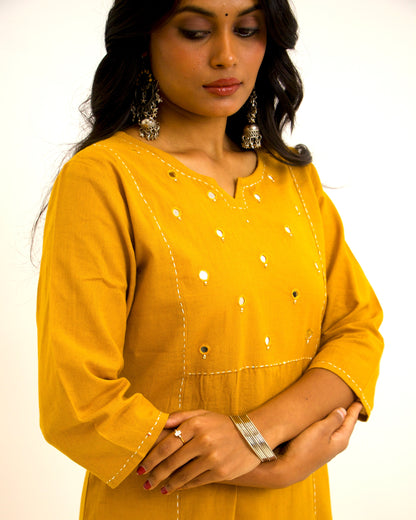 Khanak ~ Festive Casual Mustard Kurta