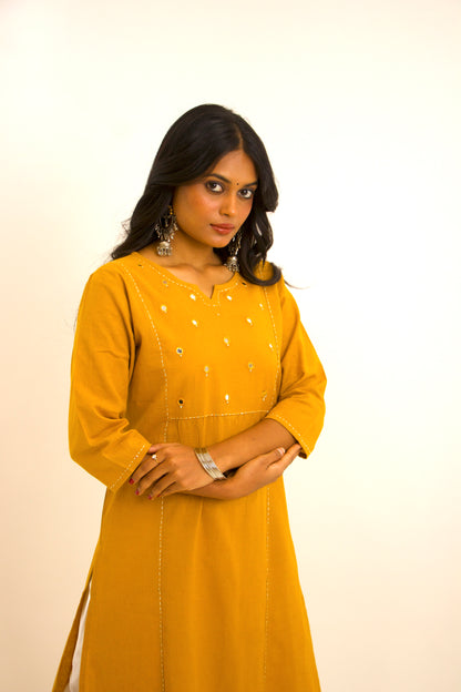 Khanak ~ Festive Casual Mustard Kurta
