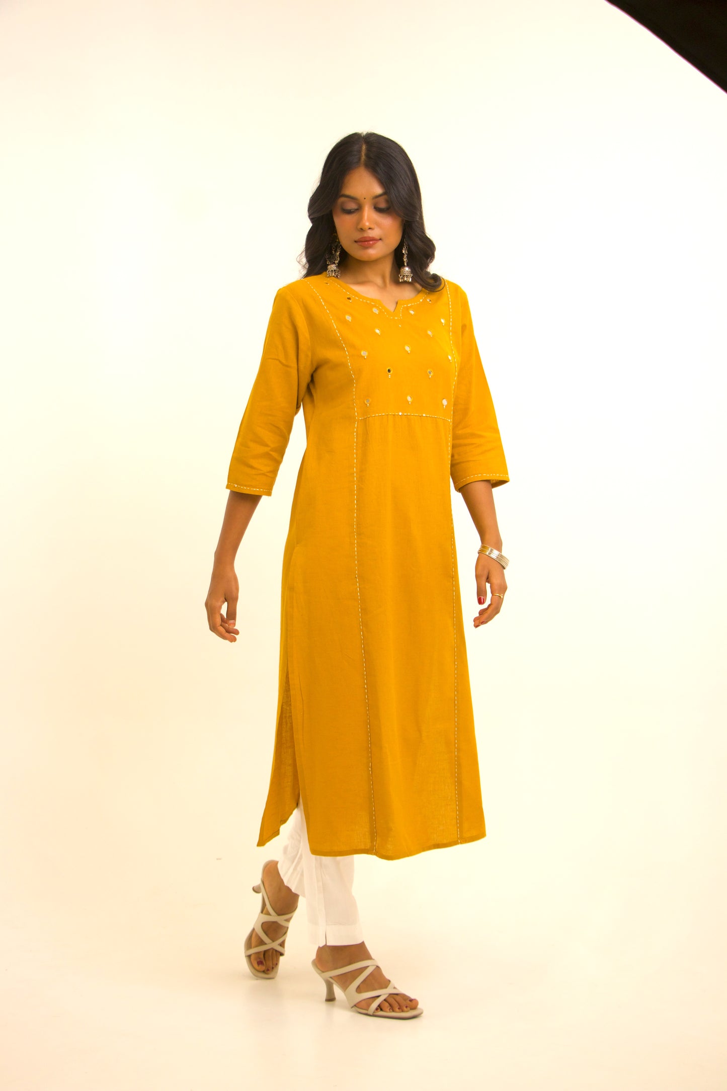 Khanak ~ Festive Casual Mustard Kurta
