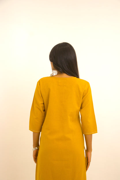 Khanak ~ Festive Casual Mustard Kurta