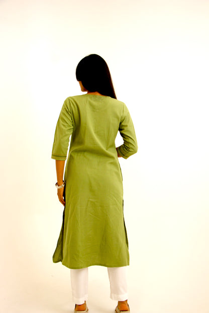 Aurora ~ Ease & Comfort Sage Green Kurta