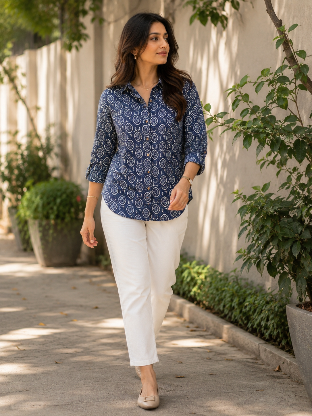 Heritage Indigo Block Print Shirt