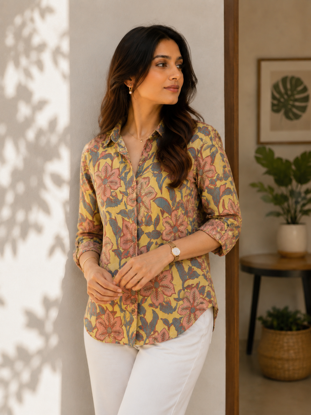 Heritage Floral Print Shirt – Ochre & Rose
