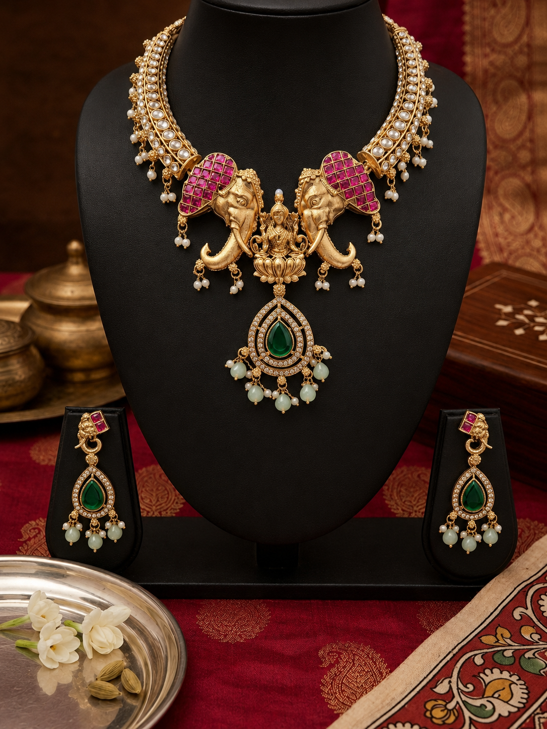 Gajalakshmi Temple Jewelry Necklace Set