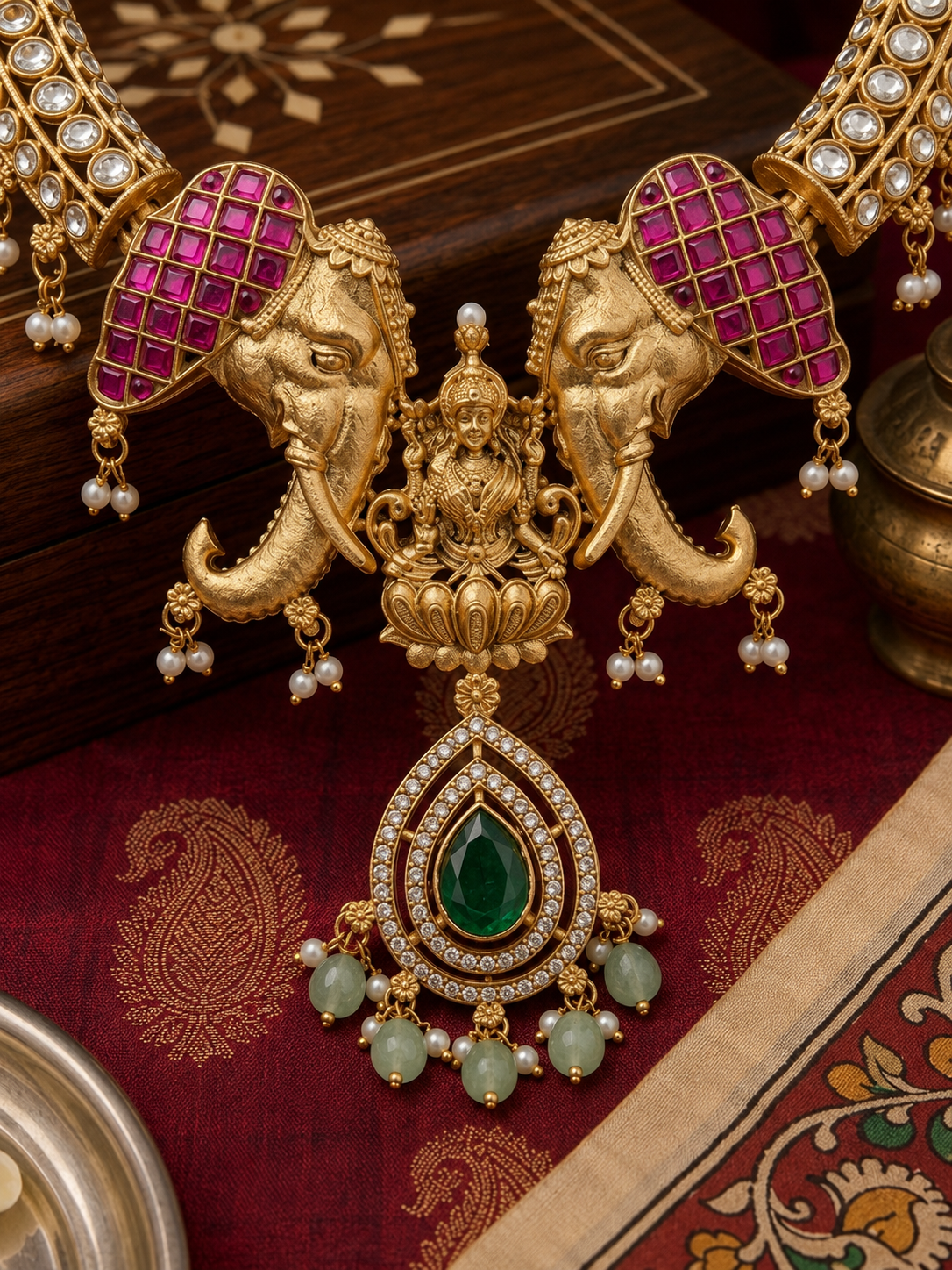 Gajalakshmi Temple Jewelry Necklace Set