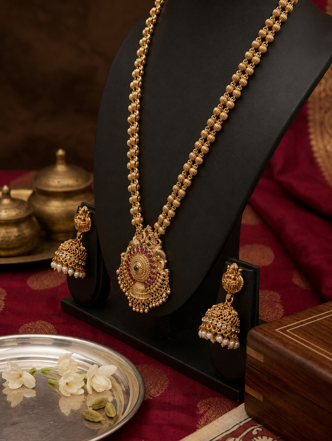 Gold  Long Necklace Set