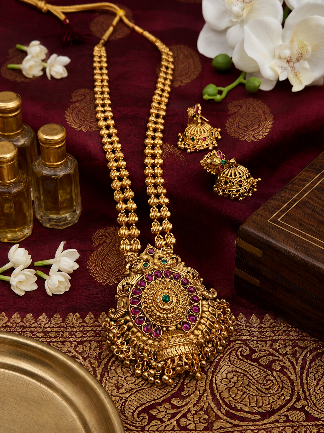 Gold  Long Necklace Set